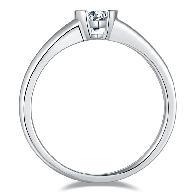简约梨形S925银镀白金MoissaniteWomen's Ring0.5ctD级
